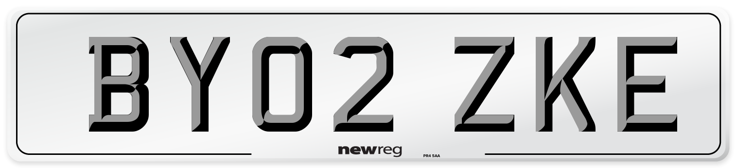 BY02 ZKE Number Plate from New Reg